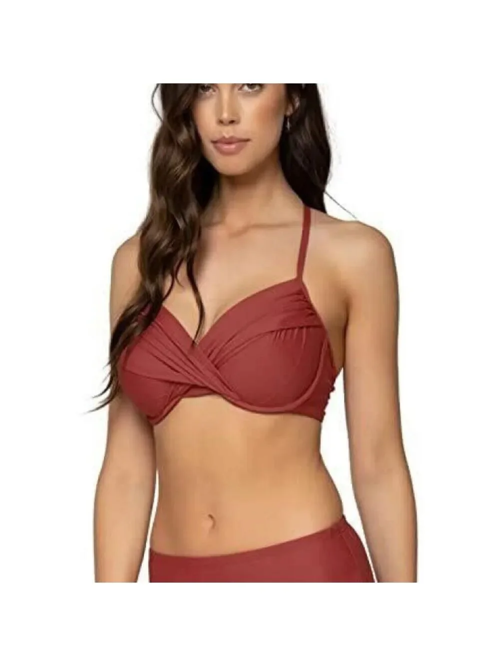 ✨ Sunsets Tuscan Red Crossroads Underwire Swim Top 38D/40C NWT